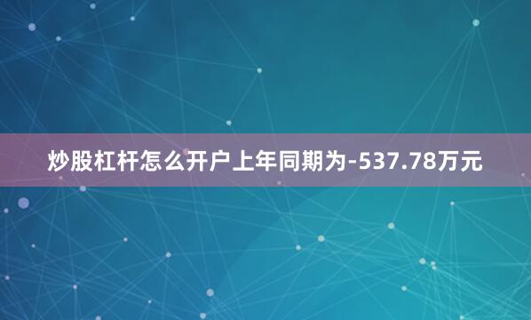 炒股杠杆怎么开户上年同期为-537.78万元